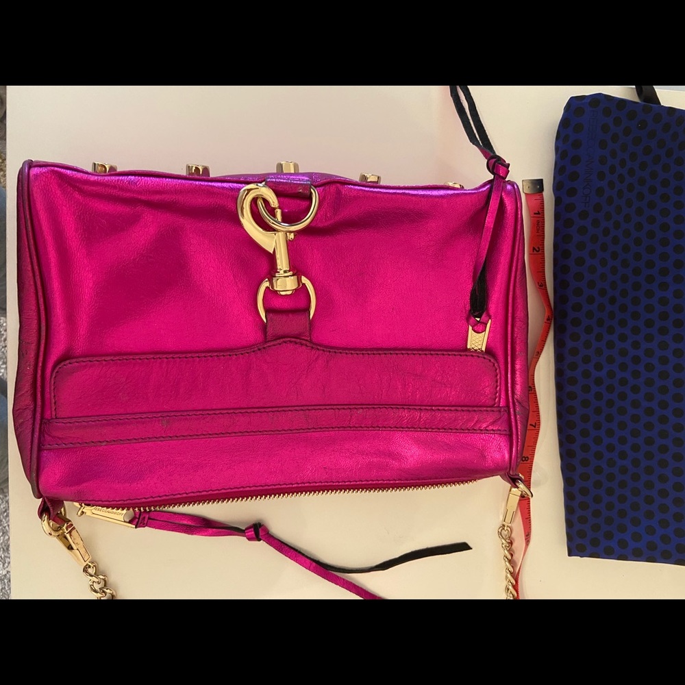 Beautiful fuchsia metallic leather Rebecca minkoff